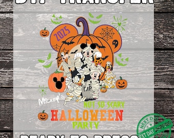 Mickey's Not So Scary Halloween Party 2025 DTF Transfer, Mickey And Friends Skeleton Pumpkin Dtf, Disney Halloween Ready To Press, WDW Dtf
