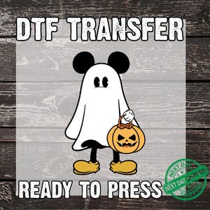 Spooky Season Mickey Ghost Halloween DTF Transfer, DTF Transfers, Disneyland Halloween Ready to Press, Heat Press, DTF Transfer- ssco4125