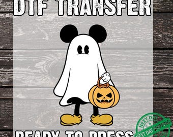 Spooky Season Mickey Ghost Halloween DTF Transfer, DTF Transfers, Disneyland Halloween Ready to Press, Heat Press, DTF Transfer- ssco4125