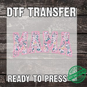 Floral Mama Pink Coquette Bow DTF Transfer for Ready to Press,Trendy Mother Gift DTF Prints, Mother&#39;s Day Ready to Apply for Heat Press