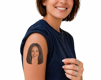 Funny Custom Face Temporary Tattoos, Photo Tattoo, Retro Bachelorette Party Favors, Face Tattoo