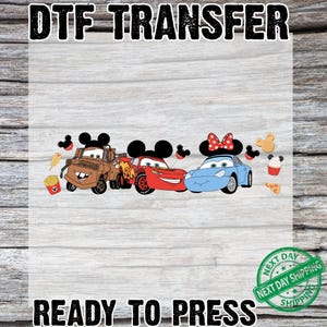 Mcqueen And Sally Couple Ready to press, Mcqueen DTF, Cars Movie DTF Transfers,Lightning McQueen and Friends DTF, Disney Heat Transfers