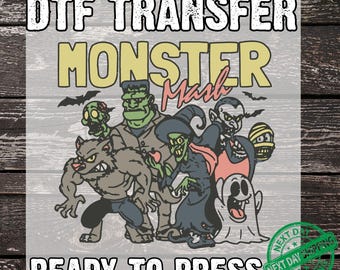 Monster Mash DTF Transfer, High Resolutionlogo, Ghoul Transfer, Halloween Ready to Press, Cool Kid, Heat Press, New Design, Vibrant Transfer