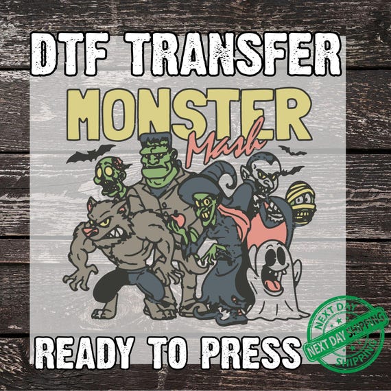Monster Mash DTF Transfer, High Resolutionlogo, Ghoul Transfer, Halloween Ready to Press, Cool Kid, Heat Press, New Design, Vibrant Transfer