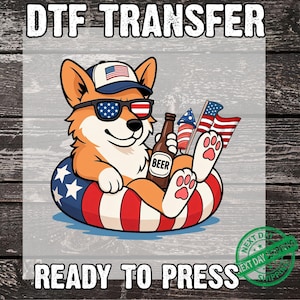 Proudly Pawtriotic Dog DTF Transfer, Independence Day Dtf, Funny Patriotic Pet Design for Heat Press, 4th of July Dachshund Ready To Press