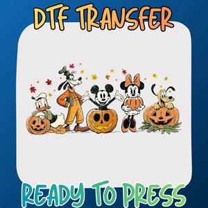 Spooky Season DTF Transfer Ready to Press, Magic Friends Halloween Costume Heat Design, Vampire Witch Frankenstein Iron On Decal, Shirt DIY