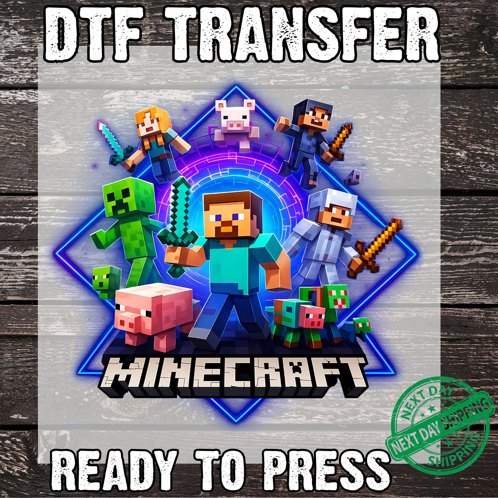 Minecraft DTF Transfer Ready To Press, Characters Minecraft Uv DTF Sticker, Minecraft Characters Heat Transfer For Shirts, Minecraft uv