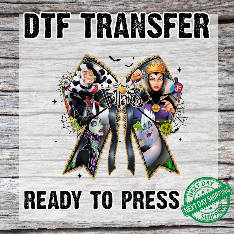 Disney Villains Coquette Bow Dtf, Disney Witches Dtf Transfer, Halloween ready to press, Disney Girl Trip Dtf, Magic Kingdom Family Trip Dtf
