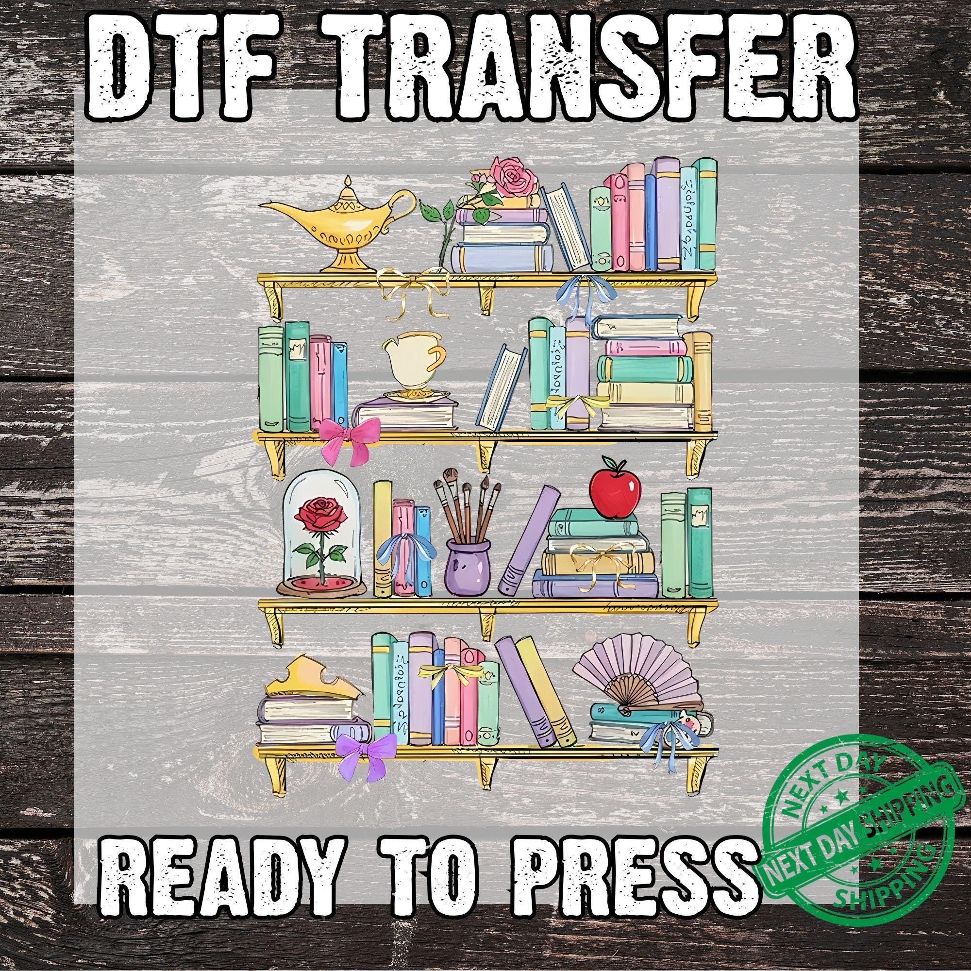 Princess Book DTF Transfer, Disney Book Lover Transfer Print, Disney Teacher Librarian Ready to Press, Belle's Library Heat Press DTF