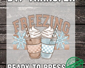 Freezing DTF Transfers, Ready For Press, Heat Press Transfer, Merry Christmas DTF Print, Direct To Film, Winter Transfers,Literally Freezing