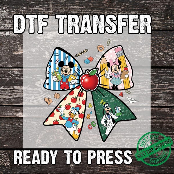Disney Characters Ear DTF Transfer, DTF Ready to press Mickey & Minnie, DTF Transfers Ready to Press, Dtf Gang Sheet, Mickey Dtf Transfer