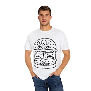 Funny Cartoon Burger T-shirt speels T-shirt met grafische print voor casual stijl