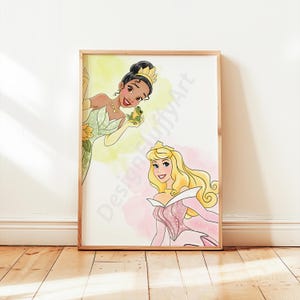 3 inspirierende Prinzessinnen-Poster – Modernes Prinzessinnen-Thema, Wanddeko fürs Kinderzimmer, Mädchenzimmer-Deko, Mädchenparty-Deko, Geburtstagsdeko, Digitaler Download Bild 2