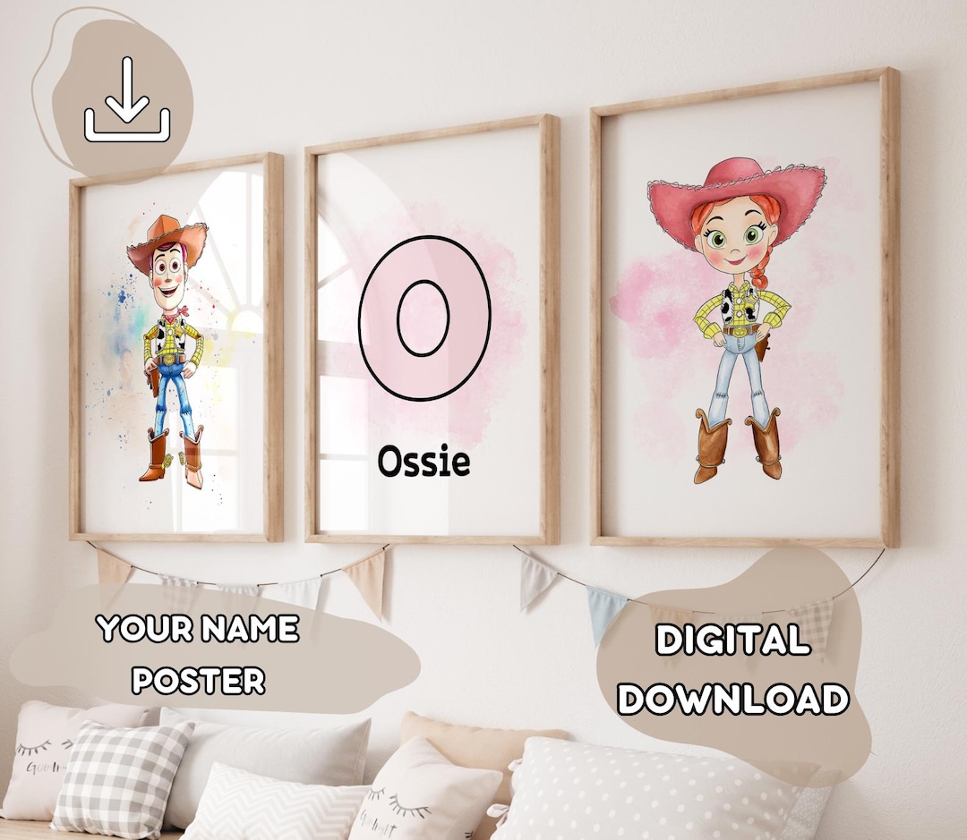 Set of 3 Toy Story Posters - Personalized Wall Art, Digital Download ...