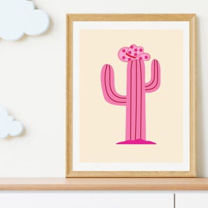 Pastel Delight: Druckbares Kaktus Poster für Instant Wandästhetik, Mädchenzimmer Kunst