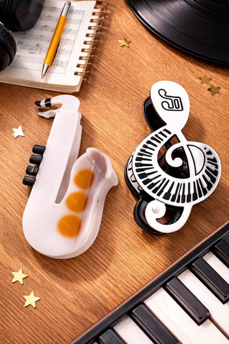 Music Instruments Clips Musical Instrument Hair Clips, Acrylic Guitar, Violin, Saxophone ...