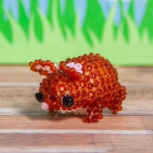 Lapin en perles de rocaille miniature - Miniature beaded rabbit/bunny