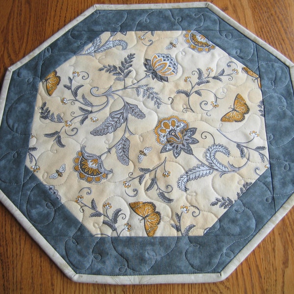 Yellow Gray Placemat Etsy