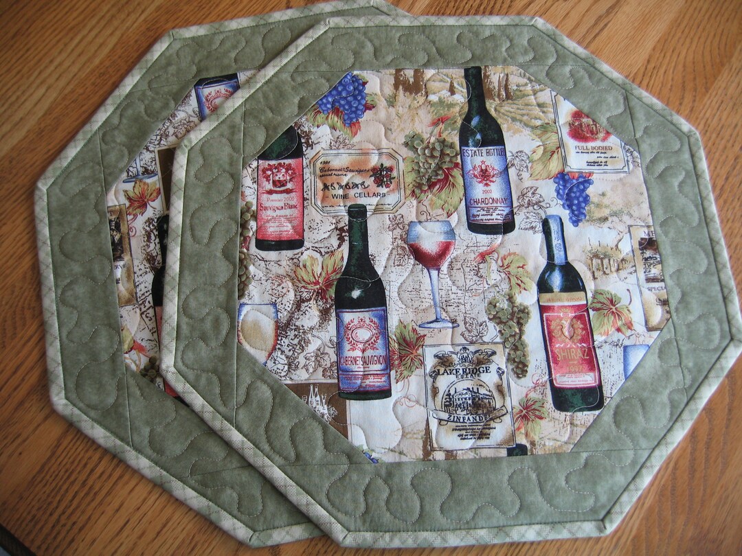 Quilted Placemats Wine Decor Tuscany Vineyard Choose 1 2 3 - Etsy