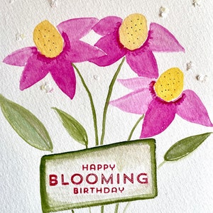 Handgemalte Geburtstagskarte Aquarell | Einzigartige Grußkarte zum Geburtstag | Kunstvolle Karte für Freunde und Familie