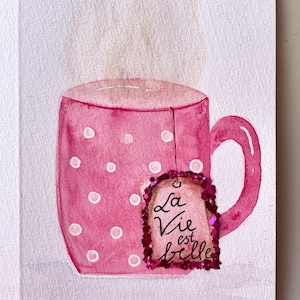 Aquarelle de carte de vœux peinte à la main | Carte de vœux neutre pour des salutations sincères | Carte unique pour les proches, la famille et les amis | Unique