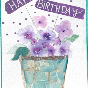 Handgemalte Geburtstagskarte Aquarell | Einzigartige Grußkarte zum Geburtstag | Kunstvolle Karte für Freunde und Familie | Unikat