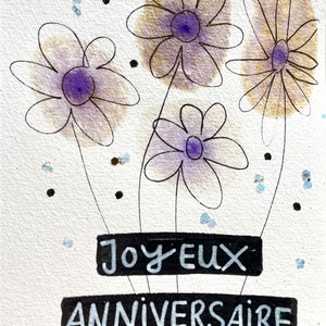 Handgemalte Geburtstagskarte Aquarell | Einzigartige Grußkarte zum Geburtstag | Kunstvolle Karte für Freunde und Familie