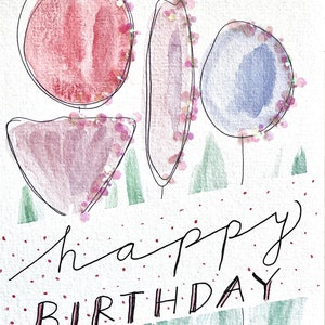 Handgemalte Geburtstagskarte Aquarell | Einzigartige Grußkarte zum Geburtstag | Kunstvolle Karte für Freunde und Familie