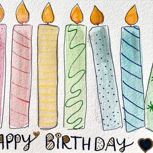 Handgemalte Geburtstagskarte Aquarell | Einzigartige Grußkarte zum Geburtstag | Kunstvolle Karte für Freunde und Familie | Unikat