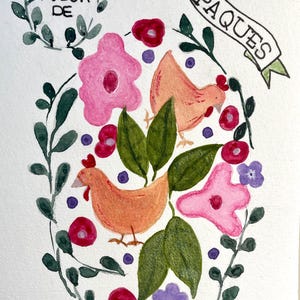 Handgemalte Grußkarte Aquarell | Ostergrußkarte | Kunstvolle Karte für einen besonderen Menschen und  besonderen Anlass |  Unikat
