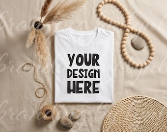 Maqueta de camiseta unisex de algodón orgánico Stanley/Stella STTU169 (descarga digital) - Color blanco