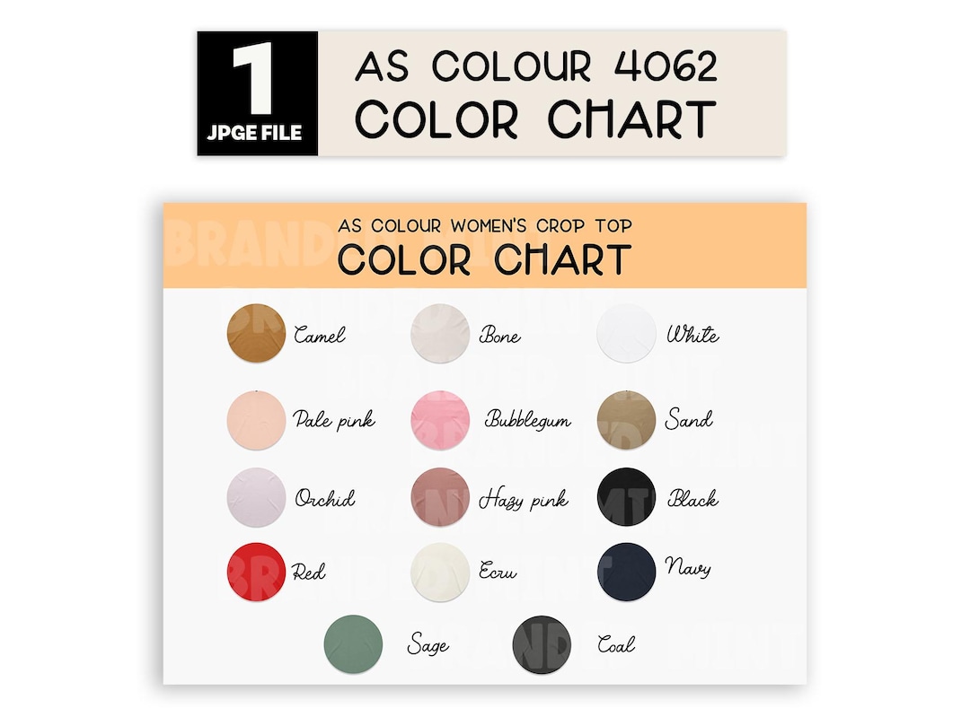AS Colour 4062 Crop Top Color Chart - Ready to Use Digital Download - Etsy