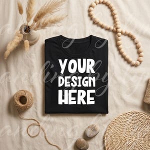 Maqueta de camiseta unisex de algodón orgánico Stanley/Stella STTU169 - Negra (Descarga digital)