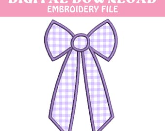 Broderidesign för skjorta med rosett i sidan, enkel rosettbroderifil PES EXP DST-fil. 5x7 Girly Row Applikation