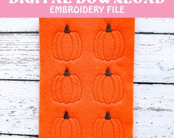 Halloween Fall Feltie Design, pumpkin spice autumn embroidery feltie PES EXP DST file. Pumpkin Feltie