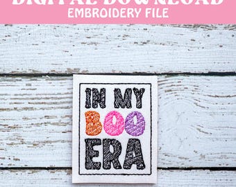 Halloween Fall Feltie Design, Spooky embroidery feltie PES EXP DST file. In my Boo Era Feltie