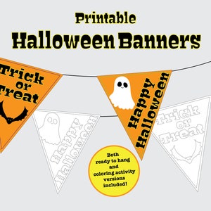 Halloween Banner zum ausdrucken und Ausmalen