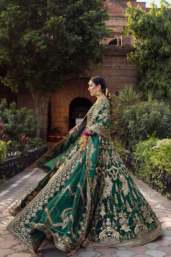 slim fit dress slacks Olive Green Walima Bridal Dress main image 0