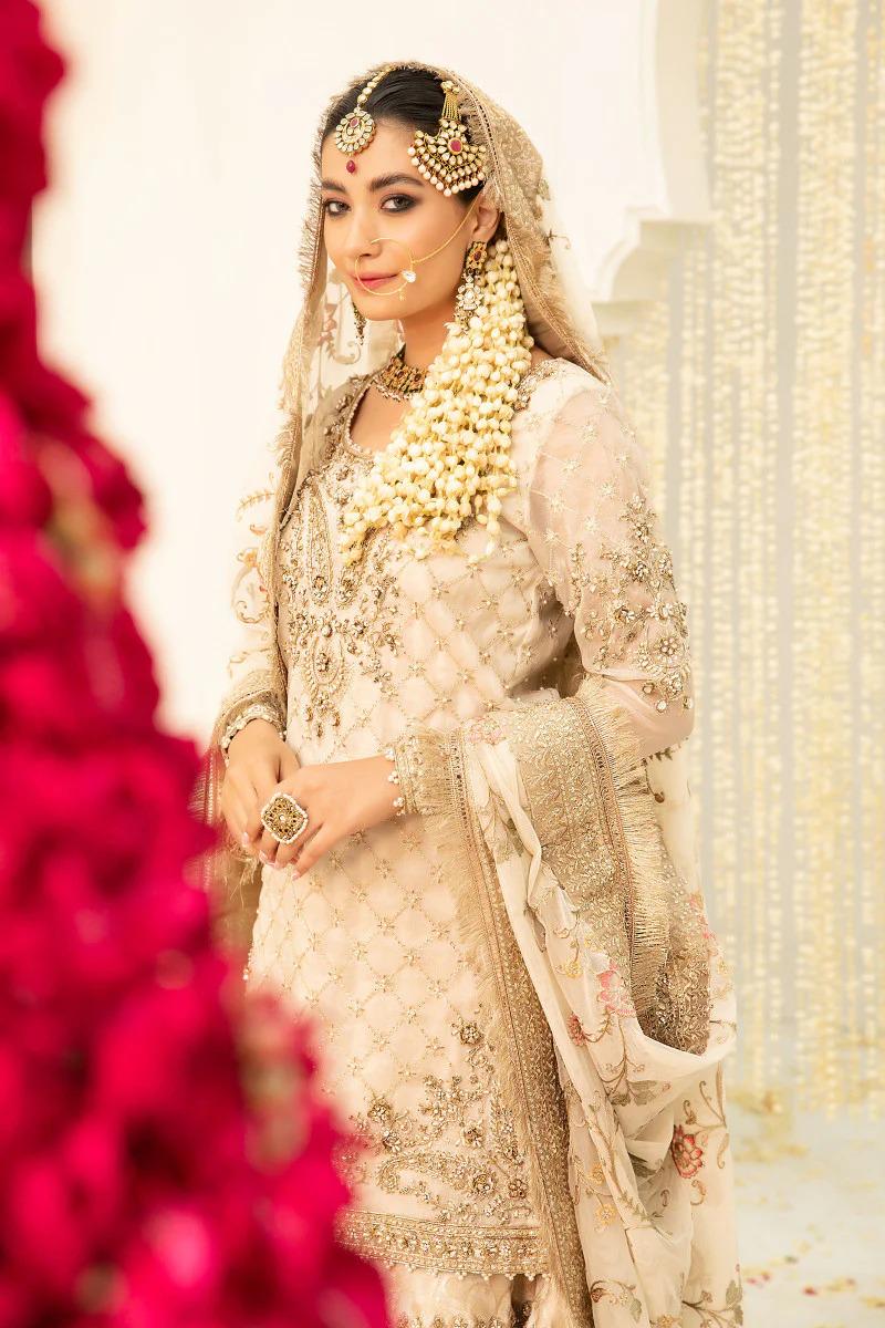 Handmade Ivory Gold Bridal Gharara: Pakistani Wedding Dress - Etsy