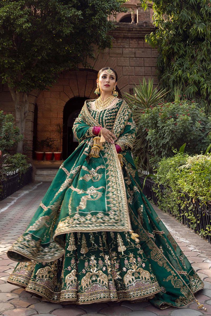 Emerald Green Pakistani Wedding Dress: Heavy Embroidered Designer Maxi -  Etsy