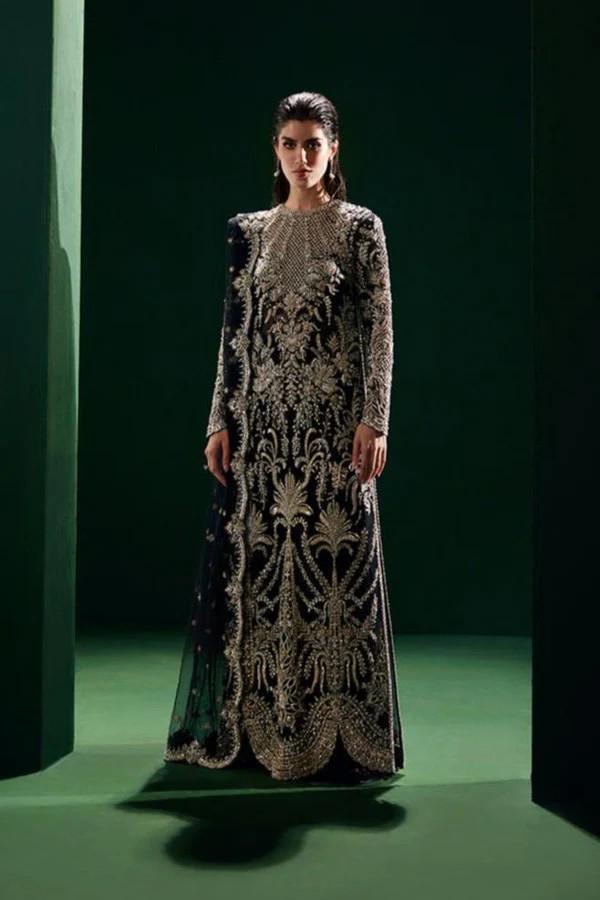 black pakistani maxi dress Black Maxi Pakistani Dresses