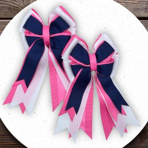 Pink & Gold Polkadot Equestrian Show Bows, Horse and Pony Ribbons