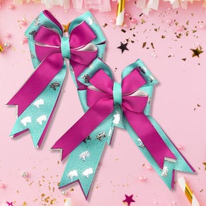 Aqua & Pink Equestrian Show Bows: Unicorn Horse Print
