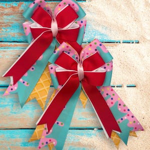Ice Cream Horse Show Bows: Equestrian Hair Accessories