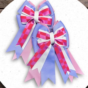 Pink Equestrian Show Bows: Handmade Horse Riding Hair Accessories