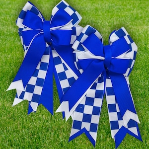 Royal Blue Equestrian Show Bows: Kentucky Wildcats Inspired