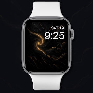 3D Space Marble Apple Watch Wallpapers – Elegant Gold Galaxy Aesthetic