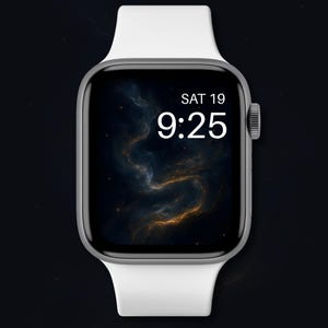 3D Space Marble Apple Watch Wallpapers – Elegant Gold Galaxy Aesthetic