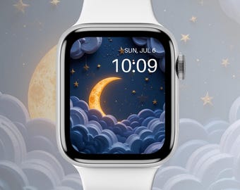 Galaxy Apple Watch Wallpaper | Celestial Night Sky Watch Face | Digital Download Backgrounds