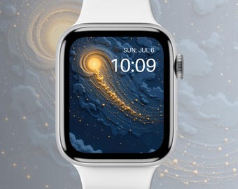 Galaxy Apple Watch Wallpaper | Celestial Night Sky Watch Face | Digital Download Backgrounds